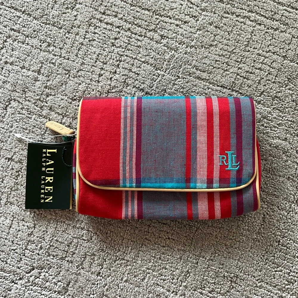 Lauren Ralph Lauren Multicolor Plaid Pouch with Mirror